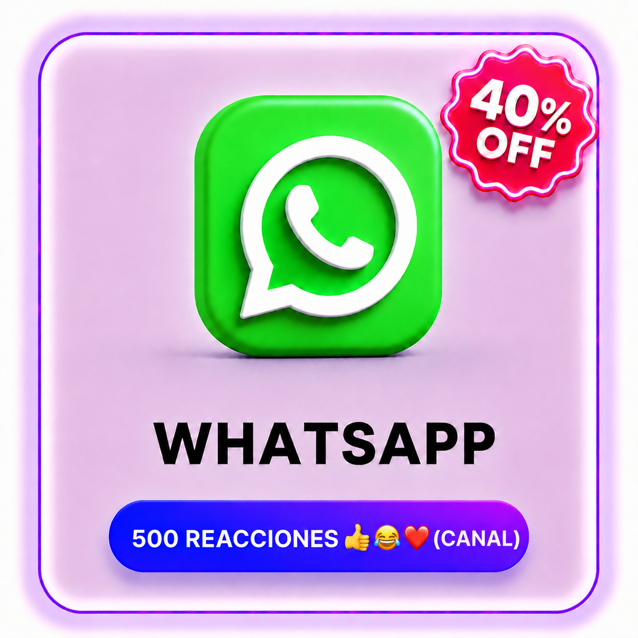 500 REACCIONES(CANAL) WHATSAPP