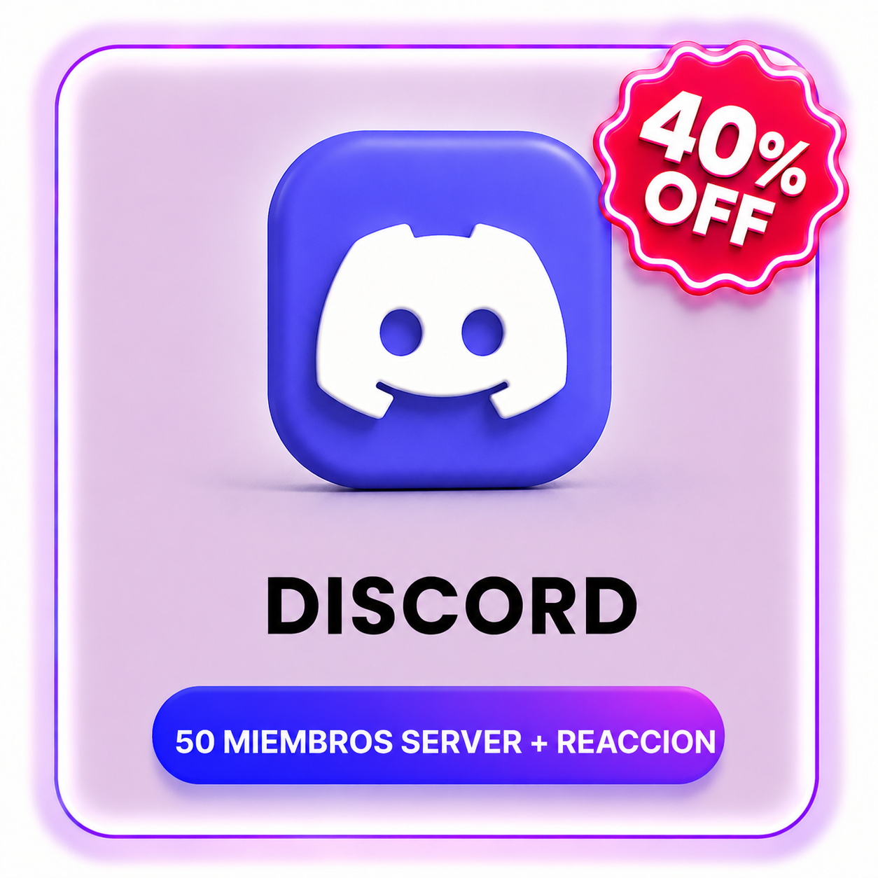 50 MIEMBROS SERVER + REACCION DISCORD